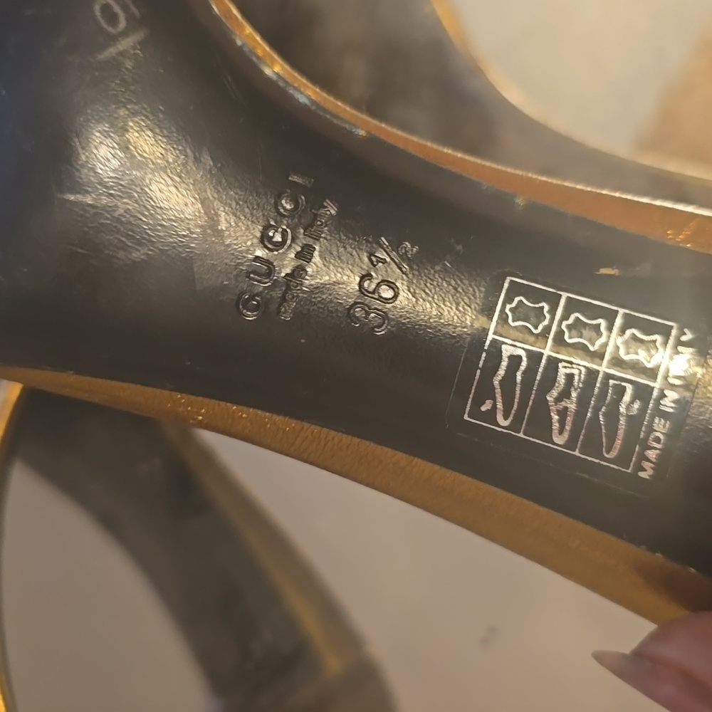 Gold GUCCI Slide Sandals - Picture 6 of 8